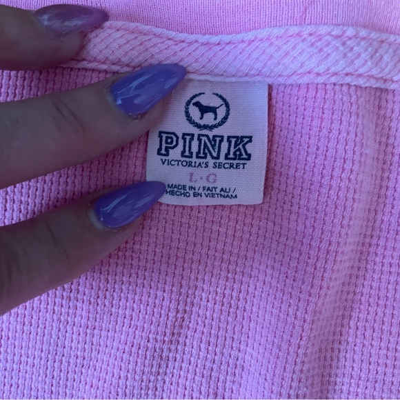 Sz L Victoria’s Secret Waffle Knit Top - Picture 3 of 4